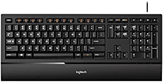 Logitech Illuminated Ultrathin Keyboard K740 with Laser-Etched Backlit Keyboard and Soft-Touch Palm Rest - Black