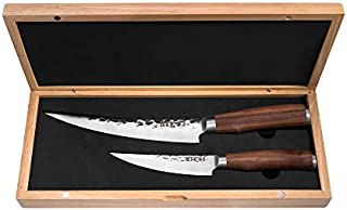 Route83 Classic Prime Rib/Brisket Stainless Steel Two Knife Trimming Set American Walnut Wood Handles