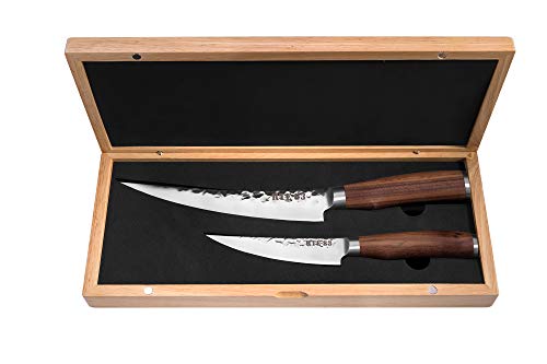 Route83 Classic Prime Rib/Brisket Stainless Steel Two Knife Trimming Set American Walnut Wood Handles