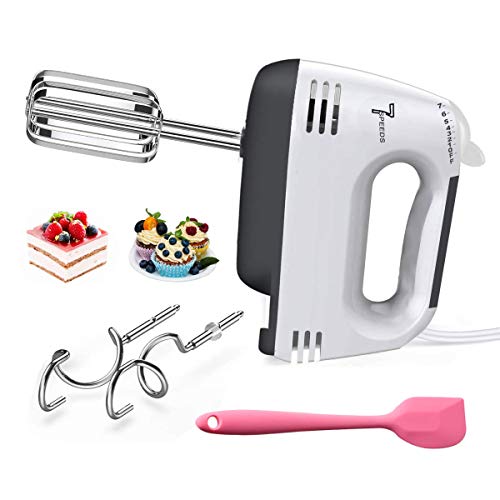 Hand Mixer Electric,7-Speed Portable Kitchen Electric Hand Mixer with 2 Beaters Sticks,2 Dough Sticks and 1 Scraper Accessories for Easy Whipping Dough,Cream,Cake,One Button Eject Design