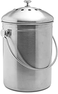 EPICA Stainless Steel Compost Bin 1.3 Gallon-Includes Charcoal Filter