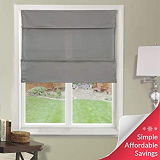 Chicology Cordless Magnetic Roman Shades / Window Blind Fabric Curtain Drape, Light Filtering, Privacy - Daily Grey, 31