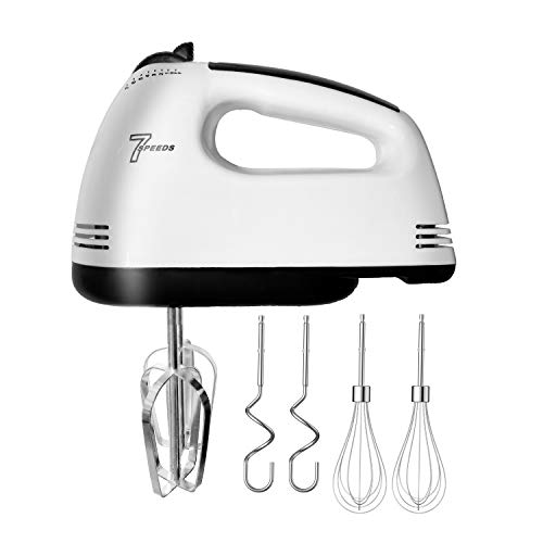 Hand Mixer Electric 2021 Upgrade 7 Speed Mixer Electric Handheld, Kitchen Hand Held Mixer Immersion Blender for Food Whipping,Lightweight Electric Hand Mixer Stainless Steel Egg Whisk Dough Sticks