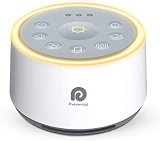 Dreamegg D1 Sound Machine - White Noise Machine with Baby Night Light for Sleeping, High Fidelity Sounds, Timer & Memory Feature, Sound Machine for Baby Adults, Home, Office, Travel (White)