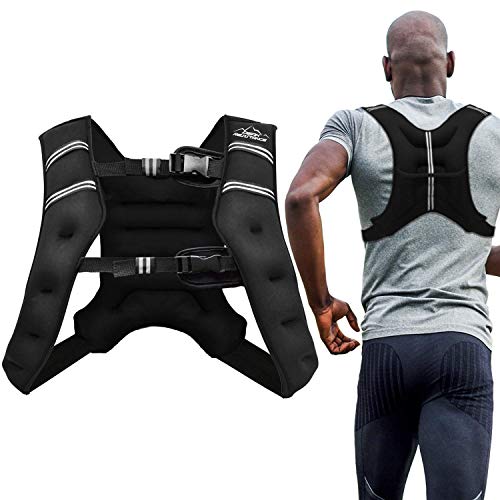 Aduro Sport Weighted Vest Workout Equipment, 4lbs/6lbs/12lbs/20lbs/25lbs Body Weight Vest for Men, Women, Kids (20 Pounds (9.07 KG))