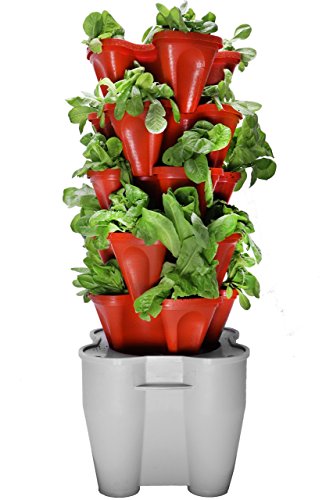 Mr. Stacky Smart Farm - Automatic Self Watering Garden - Grow Fresh Healthy Food Virtually Anywhere Year Round - Soil or Hydroponic Vertical Tower Gardening System (Standard Kit, Terracotta)