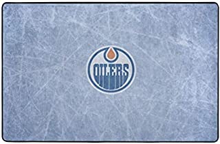 KAQ Fang Mei Edmonton Logo Oilers Ultra Soft Carpet Indoor Fluffy Area Rugs Suitable for Children Living Room Bedroom Home Rugs