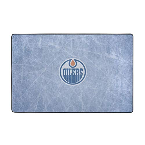 KAQ Fang Mei Edmonton Logo Oilers Ultra Soft Carpet Indoor Fluffy Area Rugs Suitable for Children Living Room Bedroom Home Rugs