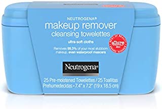 Neutrogena Makeup Remover Cleansing Towelettes, Daily Face Wipes to Remove Dirt, Oil, Makeup & Waterproof Mascara, 25 ct., 7 oz