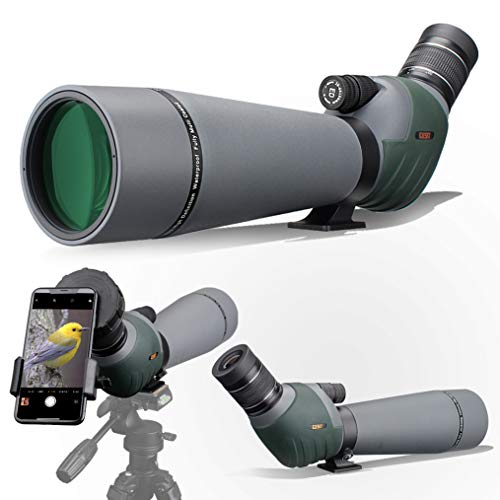 Gosky 20-60x80 Dual Focusing ED Spotting Scope - Ultra High Definition Optics Scope with Carrying Case and Smartphone Adapter for Target Shooting Hunting Bird Watching Wildlife Astronomy Scenery