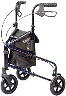 Carex 3 Wheel Walker for Seniors, Foldable, Rollator Walker with Three Wheels, Height Adjustable Handles