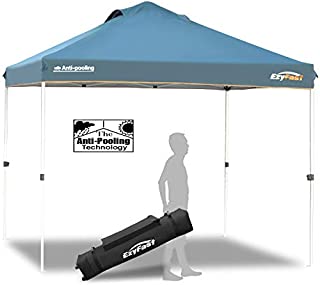 EzyFast Patented Antipool Instant Beach Canopy Shelter for Rain or Sunshine, Portable 10ft x 10ft Straight Leg Pop Up Shade Tent with Wheeled Carry Bag (10 x 10)