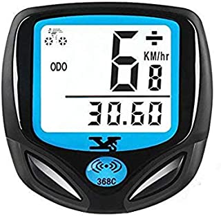 DINOKA Bike Speedometer Waterproof Wireless Bicycle Bike Computer and Cycling Odometer with Automatic Wake-up Multi-Function LCD Backlight Display (B-368)