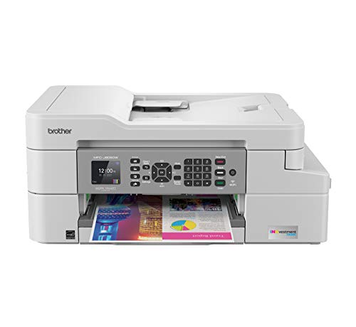 Brother MFC-J805DW INKvestmentTank Color Inkjet All-in-One Printer with Mobile Device and Duplex Printing with Up To 1-Year of Ink In-box, White, one size