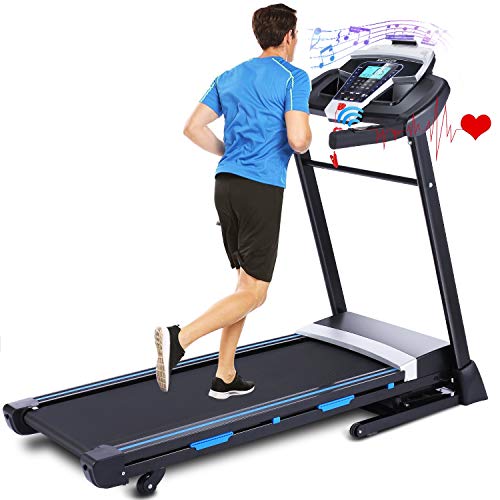 ANCHEER Treadmill, 3.25HP Folding Treadmill for Home with APP Control and Automatic Incline, Running Walking Jogging Machine for Home/Office/Gym Cardio Use