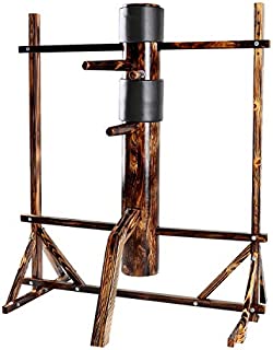 Flex HQ Adjustable Height Wing Chun Dummy Mook Yan Jong IP Man Training Target Wood with Frame Stand