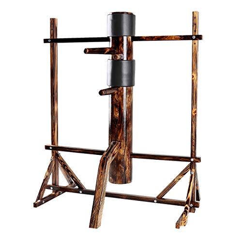 Flex HQ Adjustable Height Wing Chun Dummy Mook Yan Jong IP Man Training Target Wood with Frame Stand