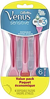 Gillette Venus Sensitive Women's Disposable Razors, 6 Count