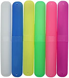 Maggift Travel Toothbrush Case Holder pack of 6 Portable Toothbrush Storage assorted color