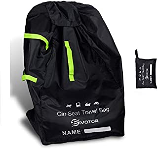 Durable Car Seat Travel Bag, EIVOTOR Gate Check Bag for Baby Car Seats & Booster Seats, Easy Carry Gate Check Bag for Airport, Foldable with Pouch, Padded Straps