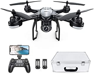 Drone with 1080P HD Camera, Potensic T18 GPS FPV RC Quadcopter with Adjustable Wide-Angle WiFi Camera, Auto Return Home, Altitude Hold, Follow Me, 2 Batteries and Aluminum Carrying Case