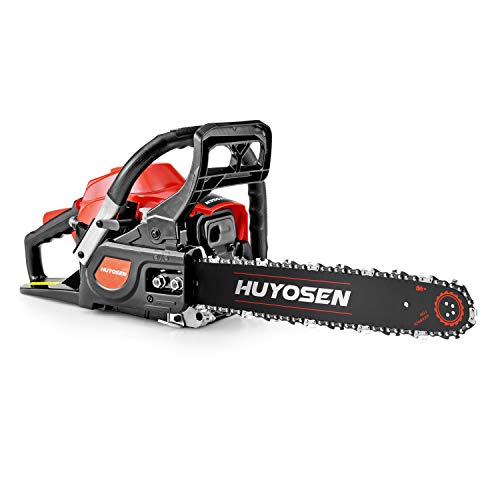 HUYOSEN Gas Power Chain Saws Corded 40.1CC 2 Cycle Gas Powered Chainsaw Guide Bar Size 16 inchs 3/8 inchs 57DL Chain Guide Bar 4116S