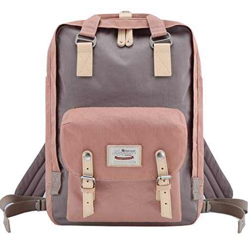 Himawari School Laptop Backpack for College Large 17 inch Computer Notebook Bag Travel Business Backpack for Men Women, Light Pink
