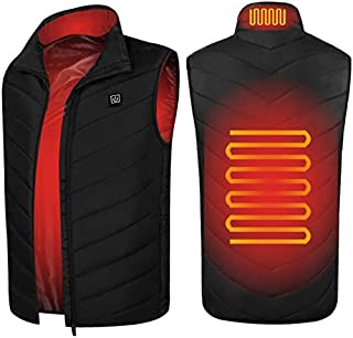 SH-JS Heated Vest for Men Lightweight USB Charging Electic Heated Jacket Washable Warm Vest for Outdoor Camping Hiking Golf(Battery not Included)