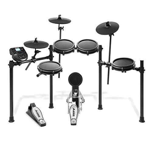 Alesis Drums Nitro Mesh Kit | Eight Piece All Mesh Electronic Drum Kit With Super Solid Aluminum Rack, 385 Sounds, 60 Play Along Tracks, Connection Cables, Drum Sticks & Drum Key Included