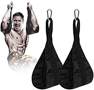 GYMTOP 1Pair Ab Straps Gym Hanging Fitness Sling Abdominal Straps with Quick Locks for Pull Up Fitness (Black) (Black)