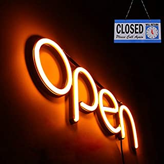 LED Open Sign,16x6 inch Open Sign for Business,with Multiple Flashing Modes, Ideal for Restaurant, Bar, Salon and More,24V/1A Power Supplywith Open/Close Sign (Orange)