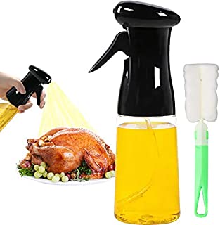 Oil Sprayer Mister Olive Oil Spritzer for Air Fryer Cooking Spray Bottle 210ml/7oz Kitchen Gadgets for BBQ Frying Salad Roasting (Black)