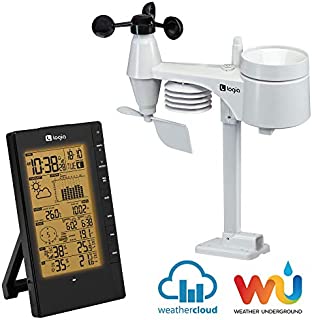 Logia 5-in-1 Indoor/Outdoor Weather Station Remote Monitoring System w/PC Connect | Temperature, Humidity, Wind Speed/Direction, Rain & More | Wireless Backlit LCD Screen Forecast Data, Alarm, Alerts