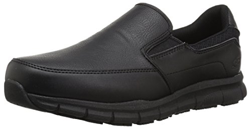 Skechers for Work Men's Nampa-Groton Food Service Shoe,black polyurethane,9 W US