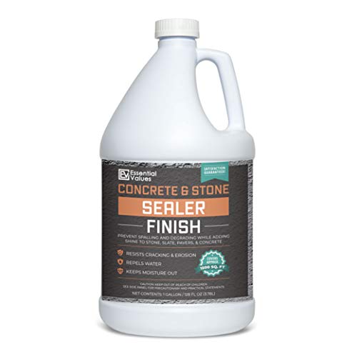 Concrete Sealer 1 Gallon (Covers 1500 Sq Ft)  Acrylic Emulsion Formula | Made in USA - Clear or Wet Sealant for Indoor/Outdoor Surfaces - Perfect for Concrete | Driveways | Garages | Basements