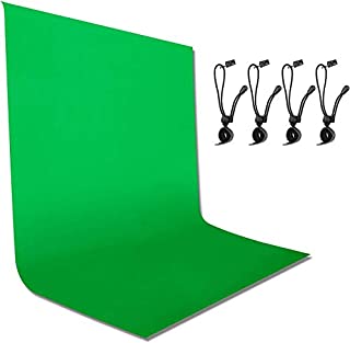 Emart 6 x 9 ft Photography Backdrop Background, Green Chromakey Muslin Background Screen for Photo Video Studio, 4 x Backdrop Clip