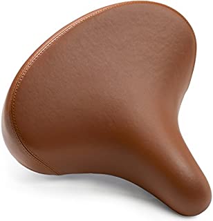 Beach Cruiser Bike Seat - Extra Wide Bicycle Saddle [Stylish and Soft] Replacement Bike Saddle for Women and Men (Vintage Brown)