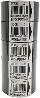 BAOSHISHAN 5 Rolls Hot Stamp Ribbon Thermal Transfer Ribbon 30mm x 100m for Date Coder Hot Stamp Printer HP-241 241B 241S TJ-08 DY-8 DY-6 (Black)