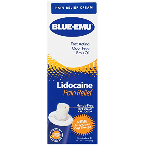 Blue-Emu Lidocaine Pain Relief Cream Maximum Strength Numbing Pain Relief Cream, 2.7 Ounce