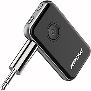 Mpow Bluetooth transmitter and receiver, 2-in-1 Wireless 3.5mm Bluetooth Adapter, Bluetootoh Transmitter for TV/PC/iPod, Bluetooth Audio Receiver for Car/Home Stereo System, Built-in Mic & Dual Link