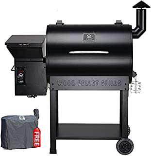 Z Grills ZPG-7002B 2020 Upgrade Wood Pellet Grill & Smoker, 8 in 1 BBQ Grill Auto Temperature Controls, inch Cooking Area, 700 sq in Black