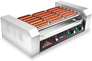 Olde Midway Electric 18 Hot Dog 7 Roller Grill Cooker Machine 900-Watt - Commercial Grade