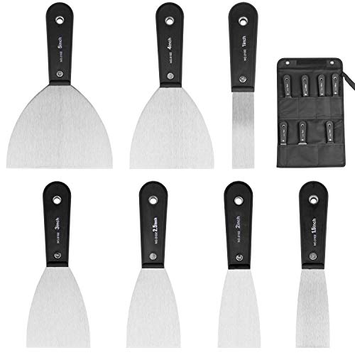 Putty Knife Set, Dveda 7 Pcs 1-5 Inch Drywall Scrapers Tools for Home Decor, Putty Scrapers Spackle Knife Paint Remover with A Portable Storage Bag