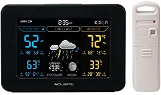 AcuRite 02027A1 Home Color Weather Station with Self Forecast, Black Display