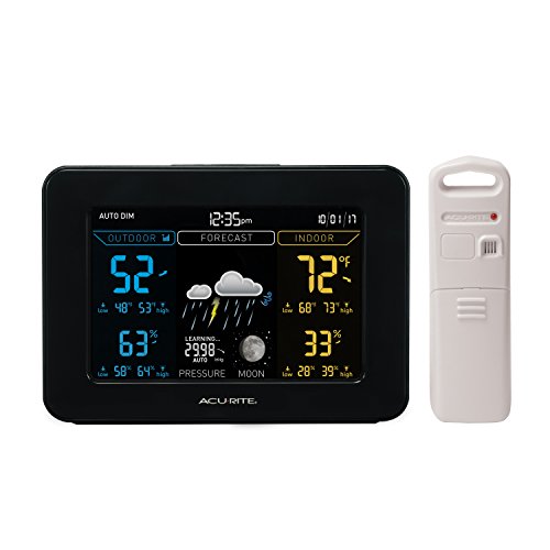 AcuRite 02027A1 Home Color Weather Station with Self Forecast, Black Display