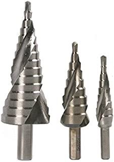 Driak 3 Pics HSS6542 M2 steel Spiral Groove Unibit Step Drill Bit Set for Stainless Steel Wood