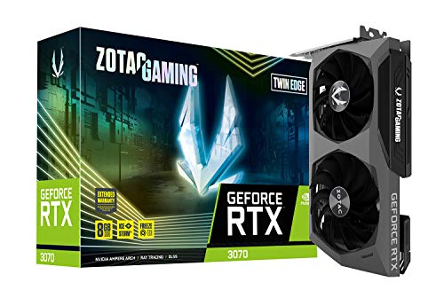 ZOTAC GAMING GeForce RTX 3070 Twin Edge 8GB GDDR6 256-bit 14 Gbps PCIE 4.0 Gaming Graphics Card, IceStorm 2.0 Advanced Cooling, White LED Logo Lighting, ZT-A30700E-10P