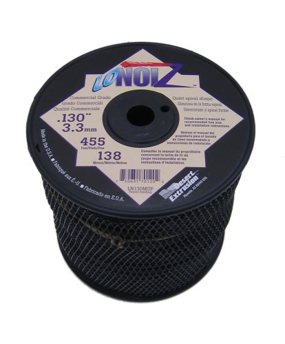 LoNoiz .130-Inch 3-Pound Spool Commercial Grade Spiral Twist Quiet Grass Trimmer Line, Black LN130MSP-2