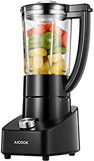 Blender Smoothie Blender 48oz Glass Jar Countertop Blender with Smart Speed Control, Stainless Steel Blade, Pulse/Ice Crush/Frozen Drinks Function Blender for Shakes and Smoothies, 700W, Aicook