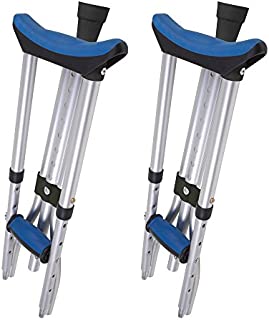 Carex Folding Crutches - Folding Aluminum Underarm Crutches - Lightweight, Great for Travel or Work, 2 Crutches Included, for 4'11